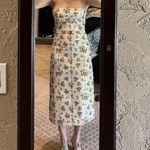 Tory Burch strapless jacquard dress sz4